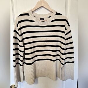Gap 100% Cotton 24/7 Split-Hem Striped Sweater